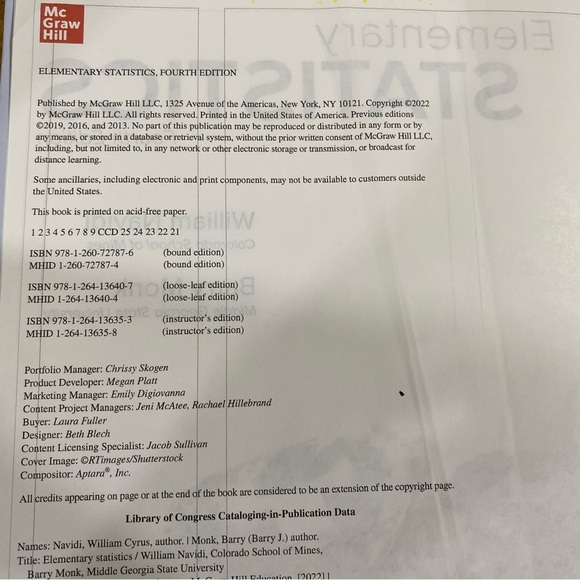 BOOK:4th Ed. Elementary Statistics, Instructor’s Edition - Picture 2 of 8
